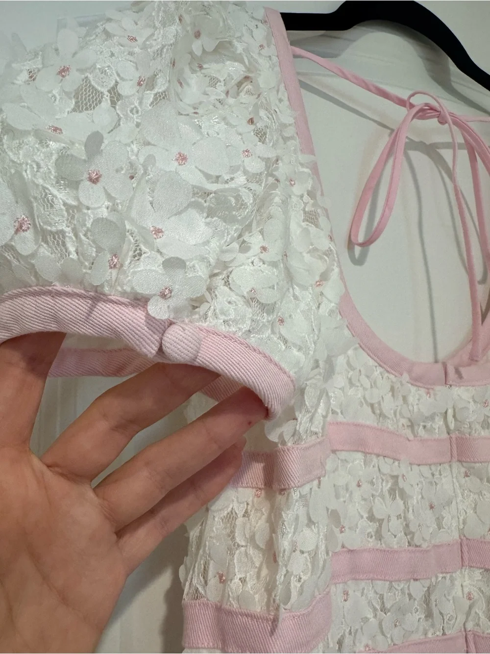 For Love and Lemons Stacked Blossom Lace Mini Dress - Picture 13 of 14